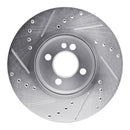 R1 07-15 Mini Cooper (Excl Clubman) Front Right Drilled & Slotted Silver Brake Rotor