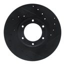 R1 87-88 Toyota Pickup Front Left Drilled & Slotted Black Brake Rotor