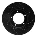 R1 98-07 Lexus LX470 Front Left Drilled & Slotted Black Brake Rotor