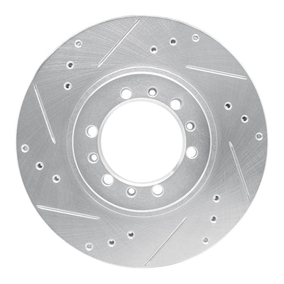 R1 94-00 Mitsubishi Montero Front Left Drilled & Slotted Silver Brake Rotor