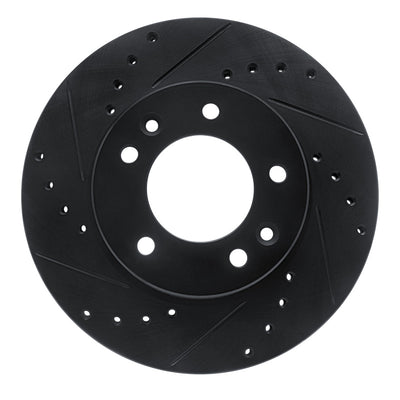 R1 86-91 Mazda RX-7 Front Left Drilled & Slotted Black Brake Rotor
