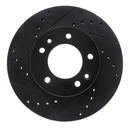 R1 86-91 Mazda RX-7 Front Left Drilled & Slotted Black Brake Rotor