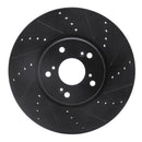R1 04-08 Acura TL Front Right Drilled & Slotted Black Brake Rotor