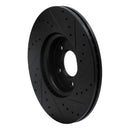 R1 07-13 Mazda 3 Front Left Drilled & Slotted Black Brake Rotor