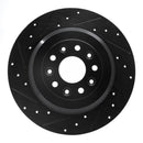 R1 11-19 Ford Flex Front & Rear Drilled & Slotted Black Brake Rotor Set