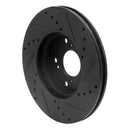 R1 03-07 Honda Accord Front & Rear Drilled & Slotted Black Brake Rotor Set