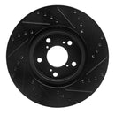 R1 09-14 Acura TL Front Drilled & Slotted Black Brake Rotor Set