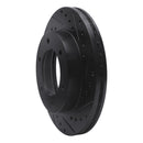 R1 01-04 Honda Passport Front Right Drilled & Slotted Black Brake Rotor
