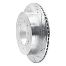 R1 10-24 Lexus GX460 Rear Right Drilled & Slotted Silver Brake Rotor