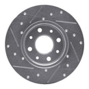 R1 13-19 Fiat 500E Rear Right Drilled & Slotted Silver Brake Rotor