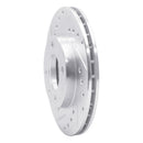 R1 80-08 Audi 4000 Front Left Drilled & Slotted Silver Brake Rotor