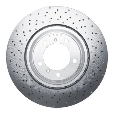 DFC 15-17 Porsche 911 Left Front Drilled Hi-Carbon Alloy Geomet Coated Rotor