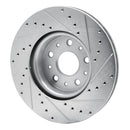 R1 16-25 Cadillac CT5 Front Drilled & Slotted Silver Brake Rotor Set