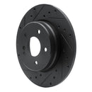 R1 98-03 Mercedes-Benz E320 Rear Left Drilled & Slotted Black Brake Rotor