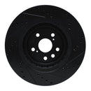 R1 20-25 Lexus RX350h Front Left Drilled & Slotted Black Brake Rotor