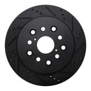 R1 01-06 Lexus LS430 Rear Right Drilled & Slotted Black Brake Rotor
