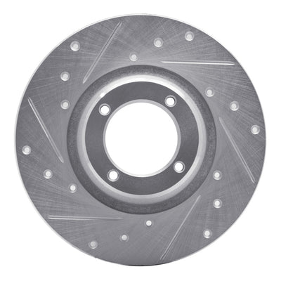 R1 75-80 Triumph TR7 Front Left Drilled & Slotted Silver Brake Rotor