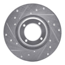 R1 75-80 Triumph TR7 Front Left Drilled & Slotted Silver Brake Rotor