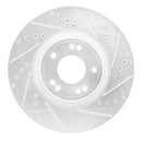 R1 09-14 Hyundai Genesis Sedan Front Right Drilled & Slotted Silver Brake Rotor