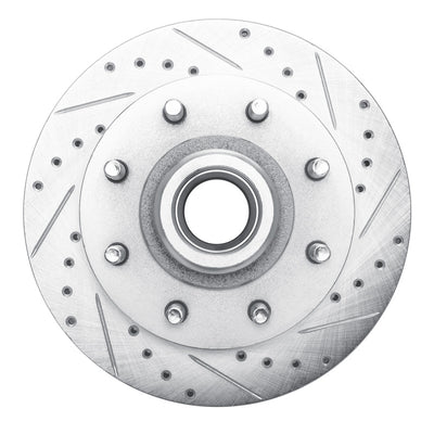 R1 1988-1996 Chevrolet C3500 Front Right Drilled & Slotted Silver Brake Rotor