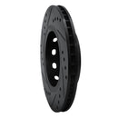R1 00-02 Audi S4 Rear Right Drilled & Slotted Black Brake Rotor
