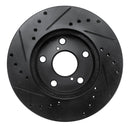 R1 92-98 Lexus SC300 Front Right Drilled & Slotted Black Brake Rotor