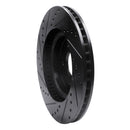 R1 18-23 Genesis G70 Front Right Drilled & Slotted Black Brake Rotor