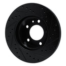 R1 82-89 BMW 635CSI Front Left Drilled & Slotted Black Brake Rotor