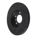 R1 11-16 Mini Cooper Paceman Front Right Drilled & Slotted Black Brake Rotor