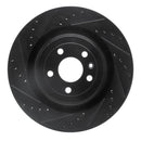 R1 13-19 Ford Flex Front & Rear Drilled & Slotted Black Brake Rotor Set
