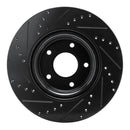 R1 05-06 Pontiac GTO Front Right Drilled & Slotted Black Brake Rotor