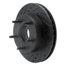 R1 86-88 Ford Bronco Front Left Drilled & Slotted Black Brake Rotor