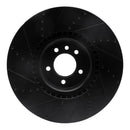 R1 18-25 Land Rover Range Rover Front Right Drilled & Slotted Black Brake Rotor