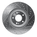 R1 09-11 Hyundai Genesis Sedan Front Left Drilled & Slotted Silver Brake Rotor