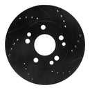 R1 87-93 Mercedes-Benz 190D Front Right Drilled & Slotted Black Brake Rotor