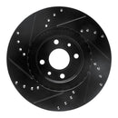 R1 12-19 Fiat 500 Front & Rear Drilled & Slotted Black Brake Rotor Set