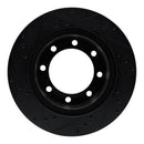 R1 80-93 Dodge W200 Front Right Drilled & Slotted Black Brake Rotor