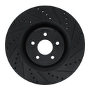 R1 16-18 Ford Focus Front Drilled & Slotted Black Brake Rotor Set