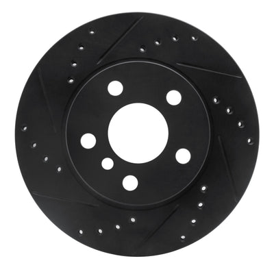 R1 14-21 BMW i3 Front Left Drilled & Slotted Black Brake Rotor