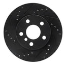 R1 14-21 BMW i3 Front Left Drilled & Slotted Black Brake Rotor