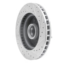 R1 85-97 Dodge B200 / B200 Van / B250 Front Left Drilled & Slotted Silver Brake Rotor