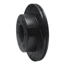 R1 19-25 Ford BRONCO Rear Left Drilled & Slotted Black Brake Rotor