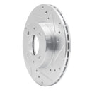 R1 88-06 Nissan NX Front Right Drilled & Slotted Silver Brake Rotor
