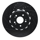R1 21-26 Genesis Electrified GV70 Front Left Drilled & Slotted Black Brake Rotor