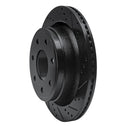 R1 12-14 Ford F-150 RWD Rear Right Drilled & Slotted Black Brake Rotor