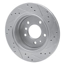 R1 91-95 BMW 540I Rear Left Drilled & Slotted Silver Brake Rotor