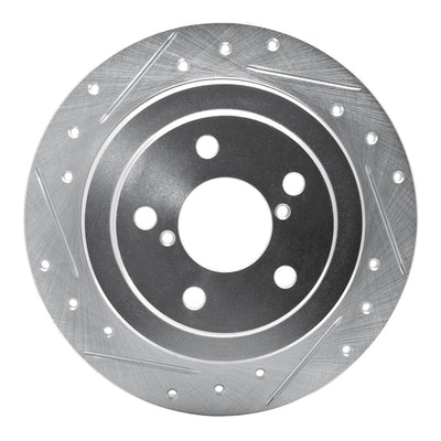 R1 90-08 Saab 9-2X Rear Left Drilled & Slotted Silver Brake Rotor