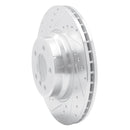 R1 02-08 BMW 745LI Front Left Drilled & Slotted Silver Brake Rotor