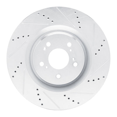 R1 2021-2025 Acura TLX Front Right Drilled & Slotted Silver Brake Rotor
