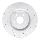 R1 2021-2025 Acura TLX Front Right Drilled & Slotted Silver Brake Rotor